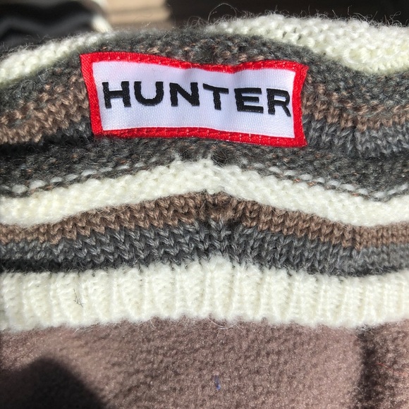 HUNTER Brown Chevron Knit Boot Socks - Picture 2 of 4